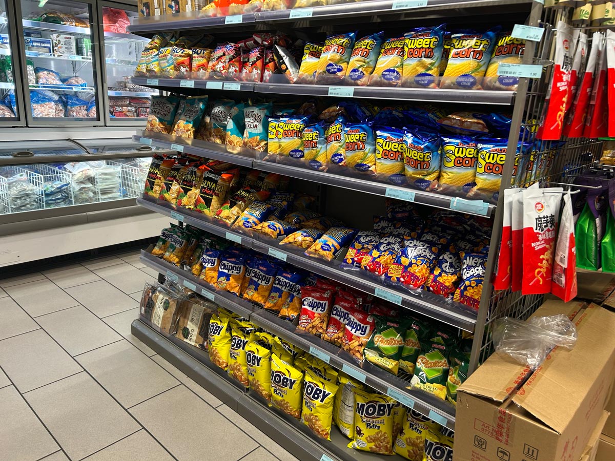 Asiatische Süssigkeiten und Mais-Snacks im Asiaway Shop